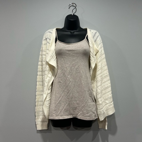 Knit cream open cardigan - Picture 1 of 5